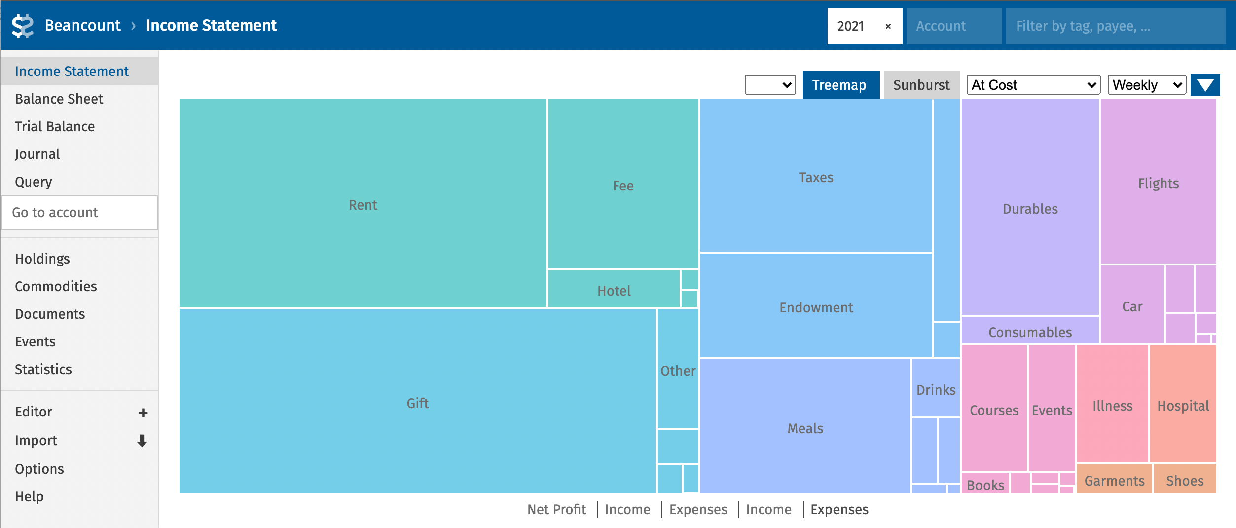 Expenses Report in 2021